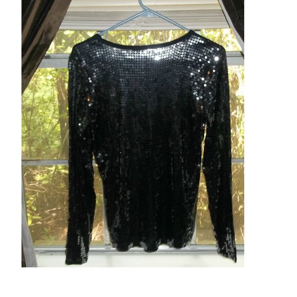 Michael Michael Kors Sequin Black Silver Small Glam Top - Picture 4 of 4